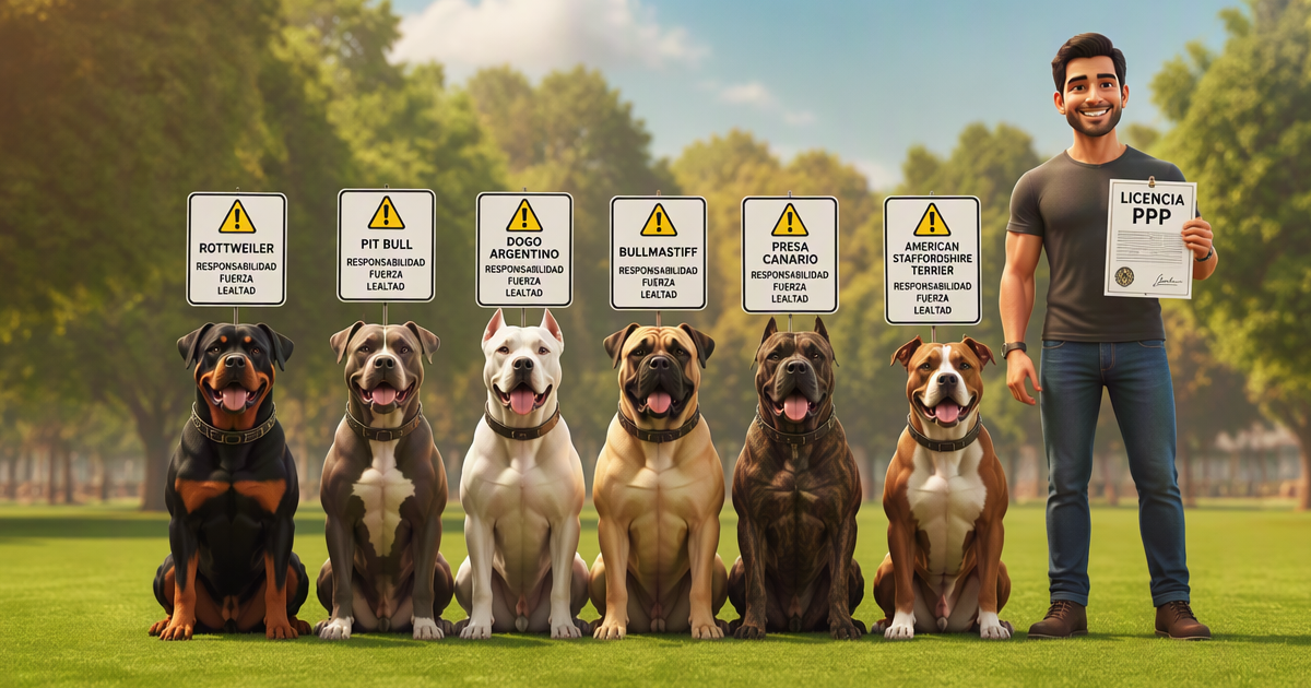 Razas PPP en España — perros potencialmente peligrosos que requieren licencia y curso de tenencia