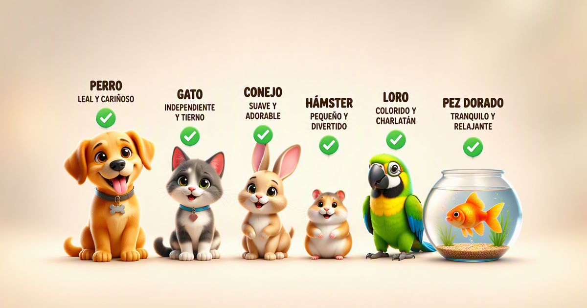 Animales permitidos como mascotas en España 2026 — perros gatos conejos aves peces listado positivo