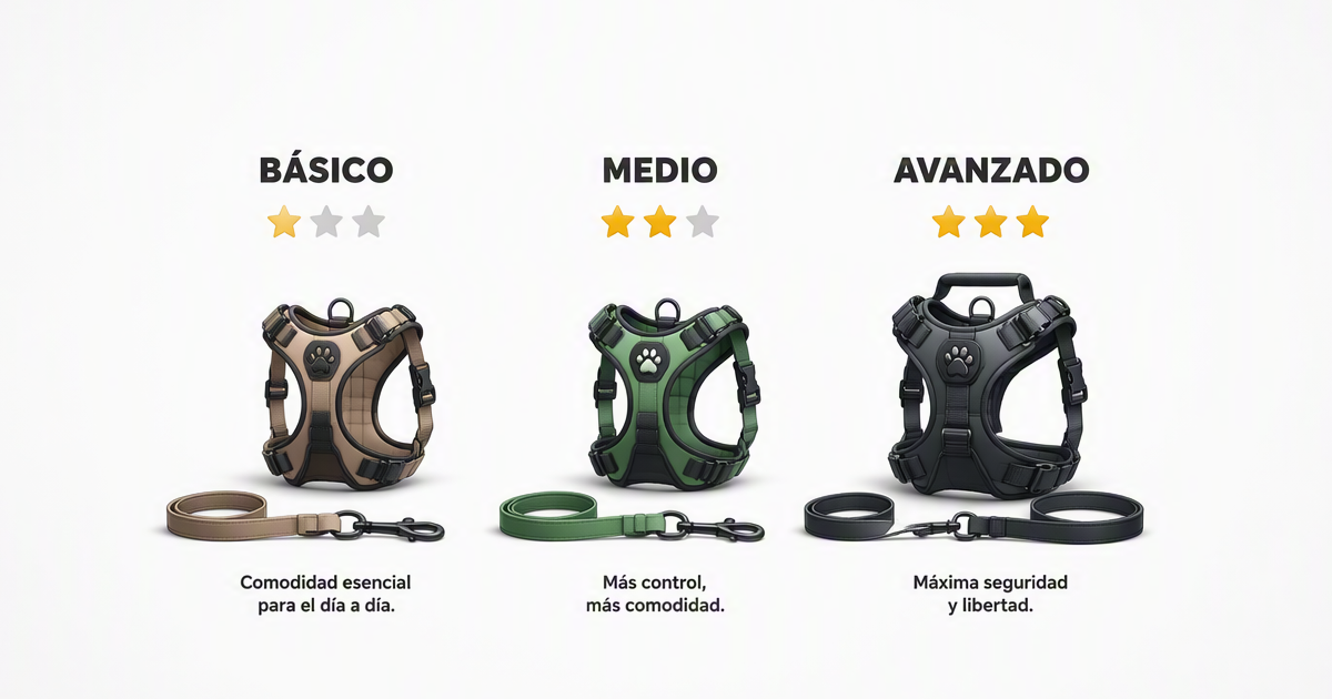 Comparativa arneses antitirones perros España 2026 — Easy Walk Julius K9 Ruffwear tabla precio opinión