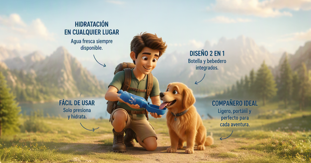 Uso del bebedero portátil durante rutas y paseos