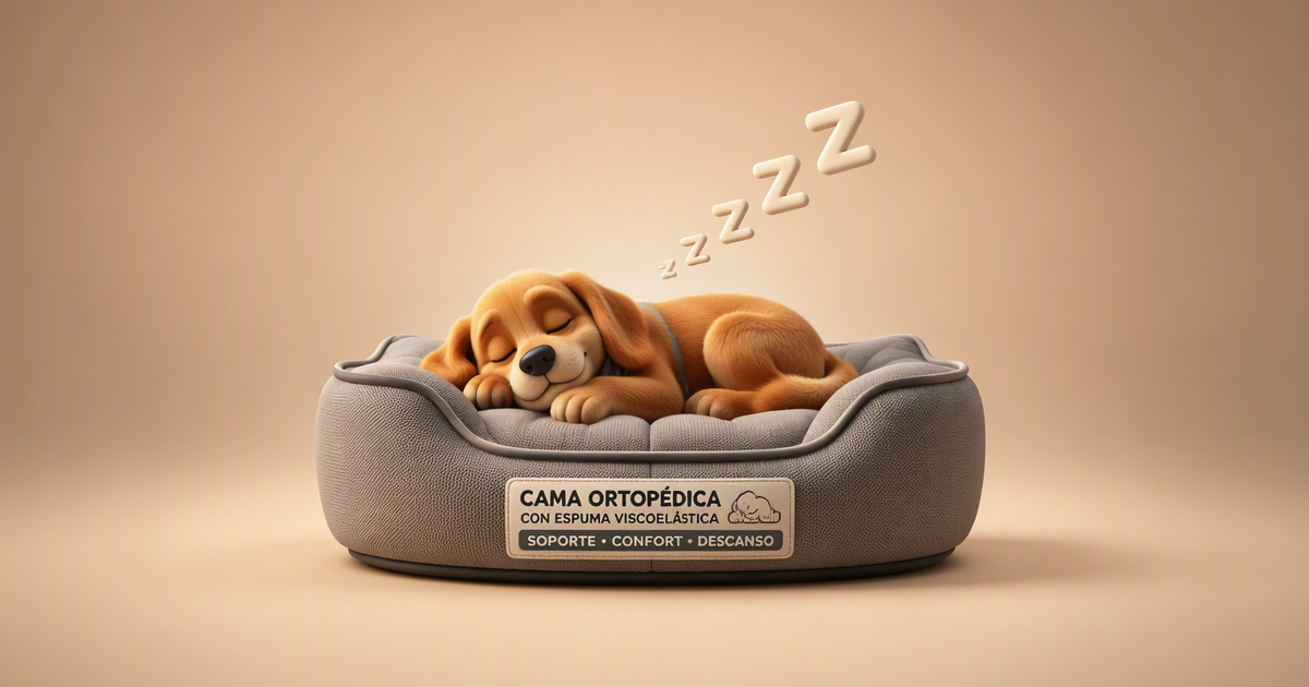 Cama ortopédica para perros grandes España 2026 — viscoelástica memory foam espuma HR tipos materiales