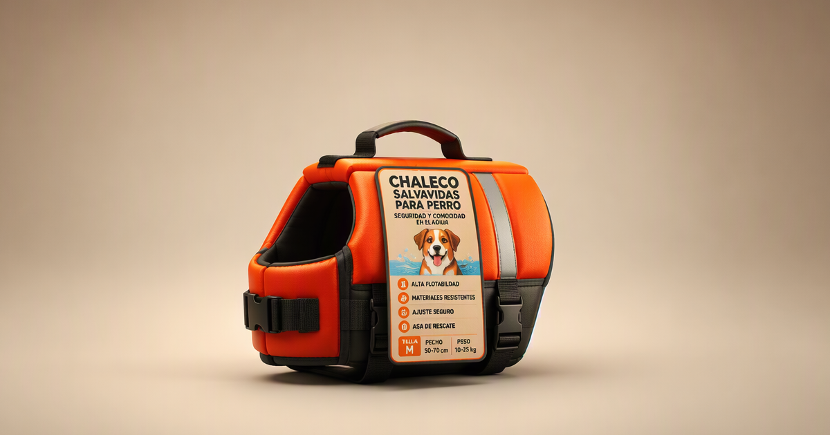 Elementos de seguridad de los chalecos salvavidas para perros