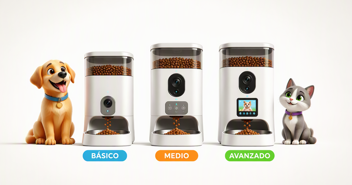 Comparativa comederos automáticos perros cámara España 2026 — PetSafe Smart Feed Petkit SureFeed tabla