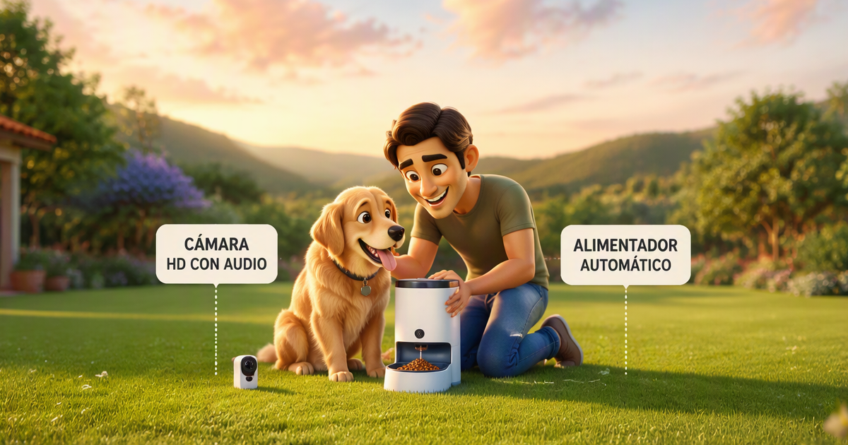 Cómo configurar comedero automático perros cámara España 2026 — raciones horarios app control remoto