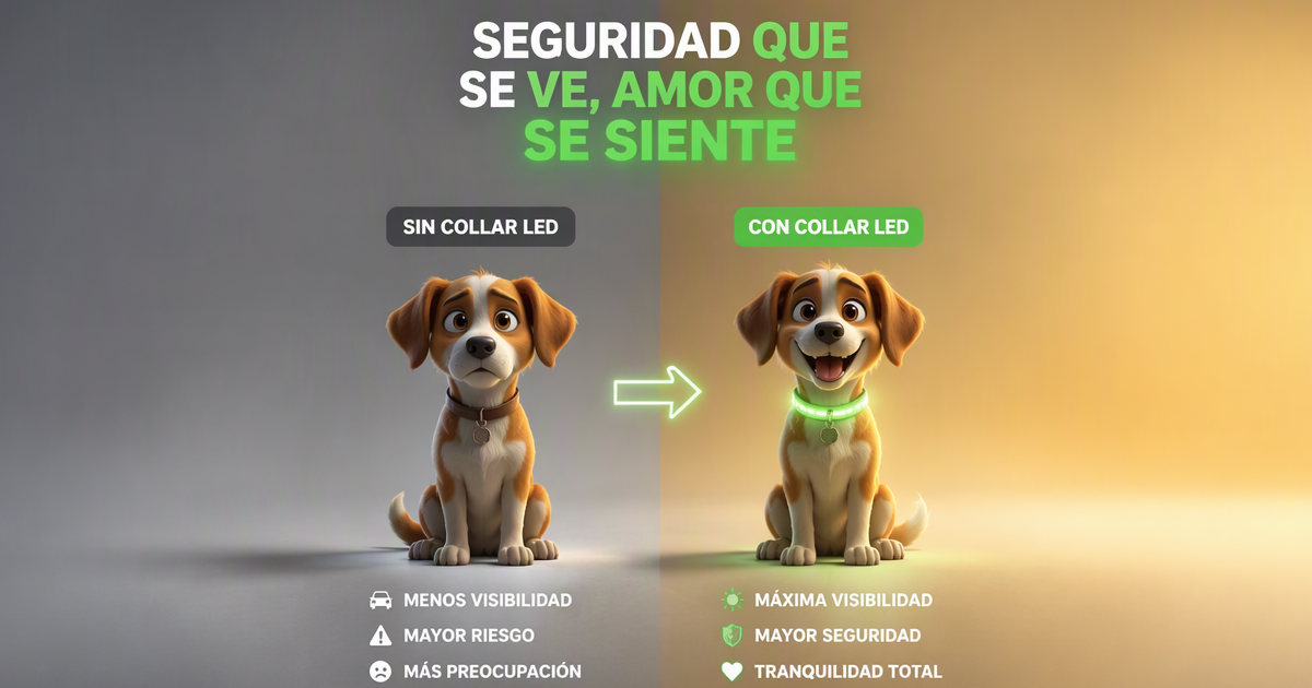 Seguridad canina nocturna y luces LED