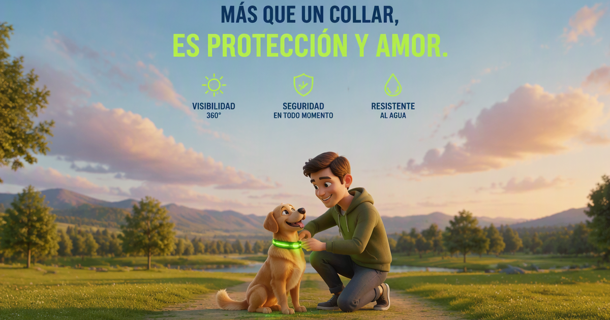 Uso correcto de la luz LED para collar de perro