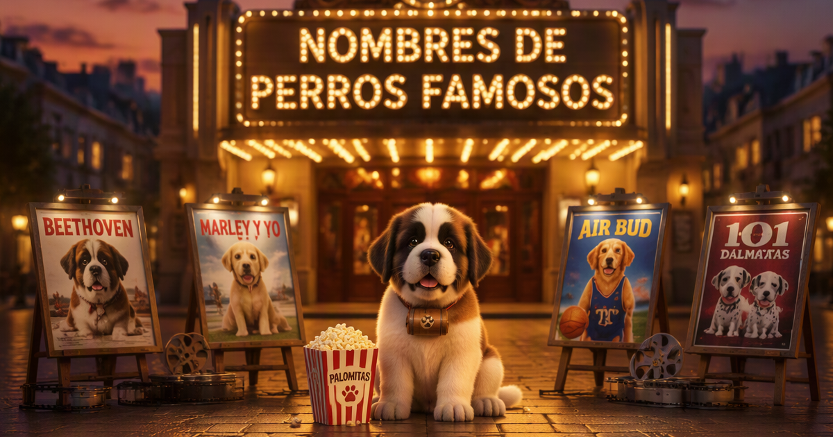 Ensenando perro nombre famoso cine Espana 2026 — Lassie Marley Rex Beethoven una llamada contacto visual premio inmediato refuerzo positivo silabas