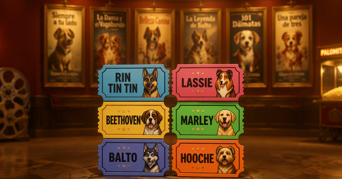 Colección de 30 nombres de perros famosos del cine: Lassie, Marley, Beethoven, Balto, Rex y otros personajes caninos