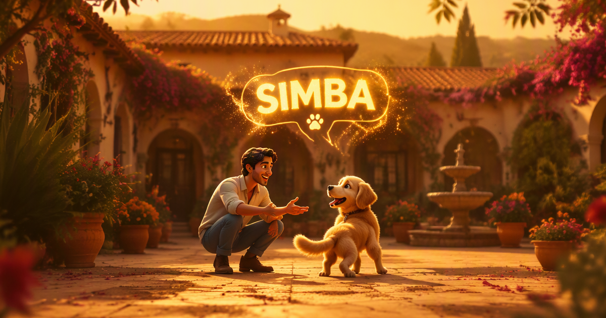 Elegir nombre Disney mascota España 2026 — carácter personalidad Simba perro valiente Marie gata presumida Bolt perro atlético Cheshire gato curioso Dug perro afectuoso