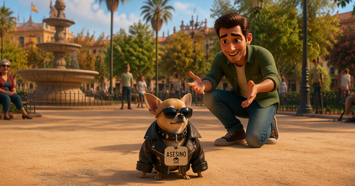 Nombre irónico pequeño perro España 2026 — Chihuahua 2kg llamado Asesino El Jefe Hulk Goliath Terminator Killer contraste tamaño nombre