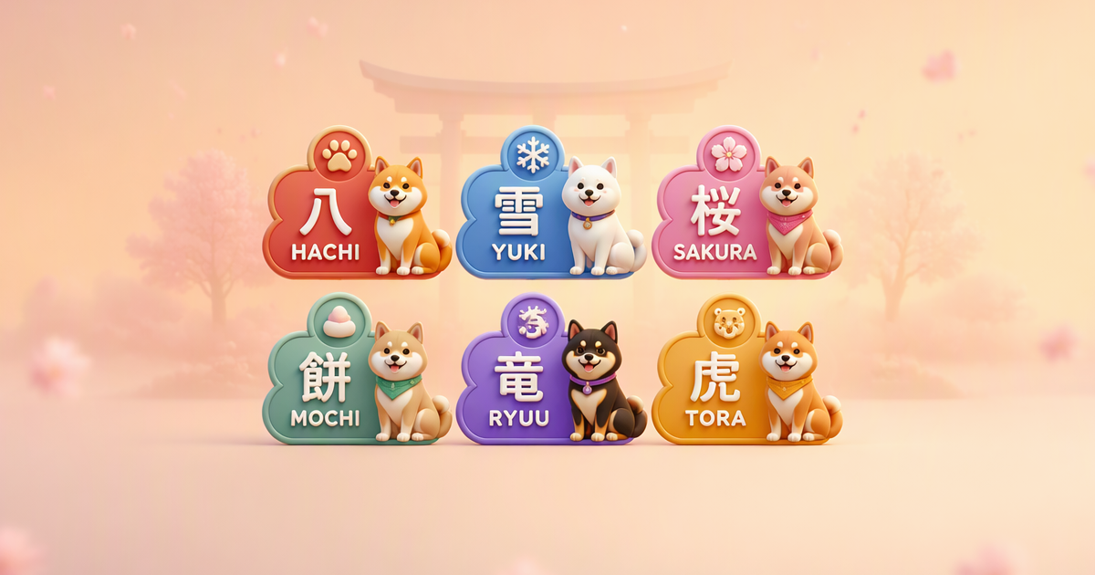 Colección 100 nombres japoneses para perros España 2026 — Hachi Kuro Shiro Tora Yuki Mochi Kaze Ryuu Raijin kanji anime Shiba Inu Akita significado pronunciación