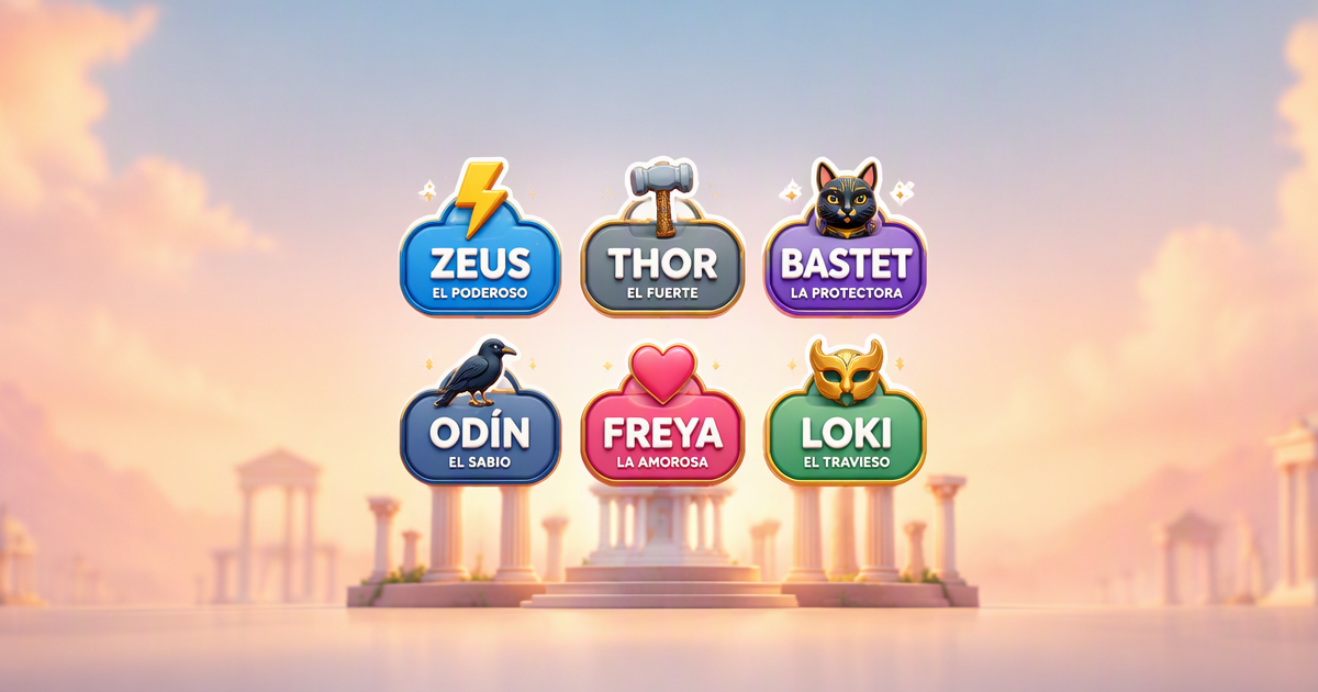 Colección de 150 nombres mitológicos para mascotas perros y gatos en España 2026: Zeus, Thor, Ares, Bastet, Freya, Odín — griegos, nórdicos, egipcios, romanos, celtas y japoneses con significado