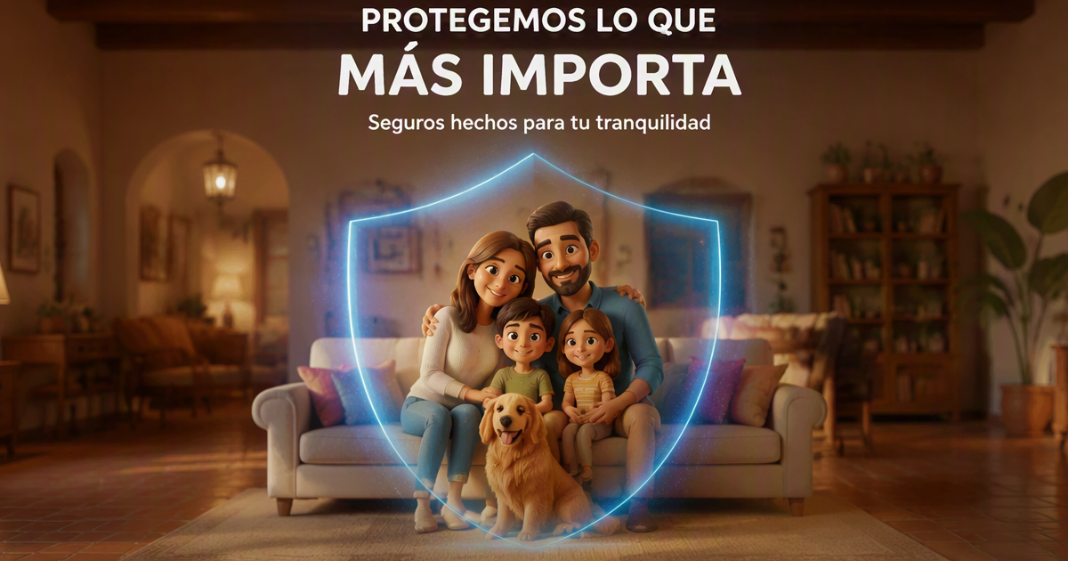 Familia española feliz con su perro protegida por un seguro veterinario completo en 2026